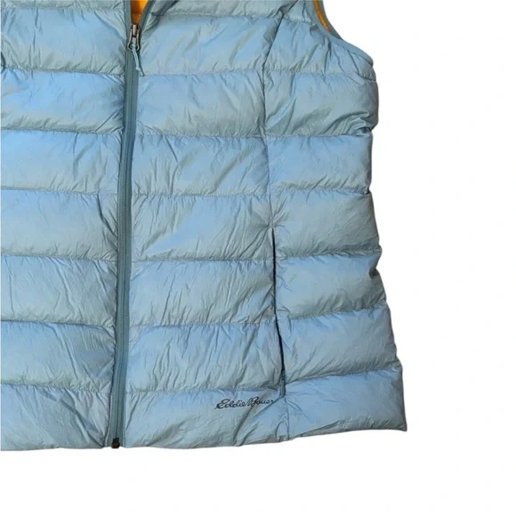 Eddie Bauer EB650 Down Blue Puffer Vest Size XL‎ Gorpcore Zip Up Pockets - Picture 4 of 7
